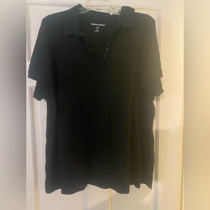 Black short sleeved polo